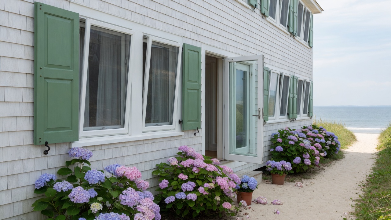Coastal American house with European windows