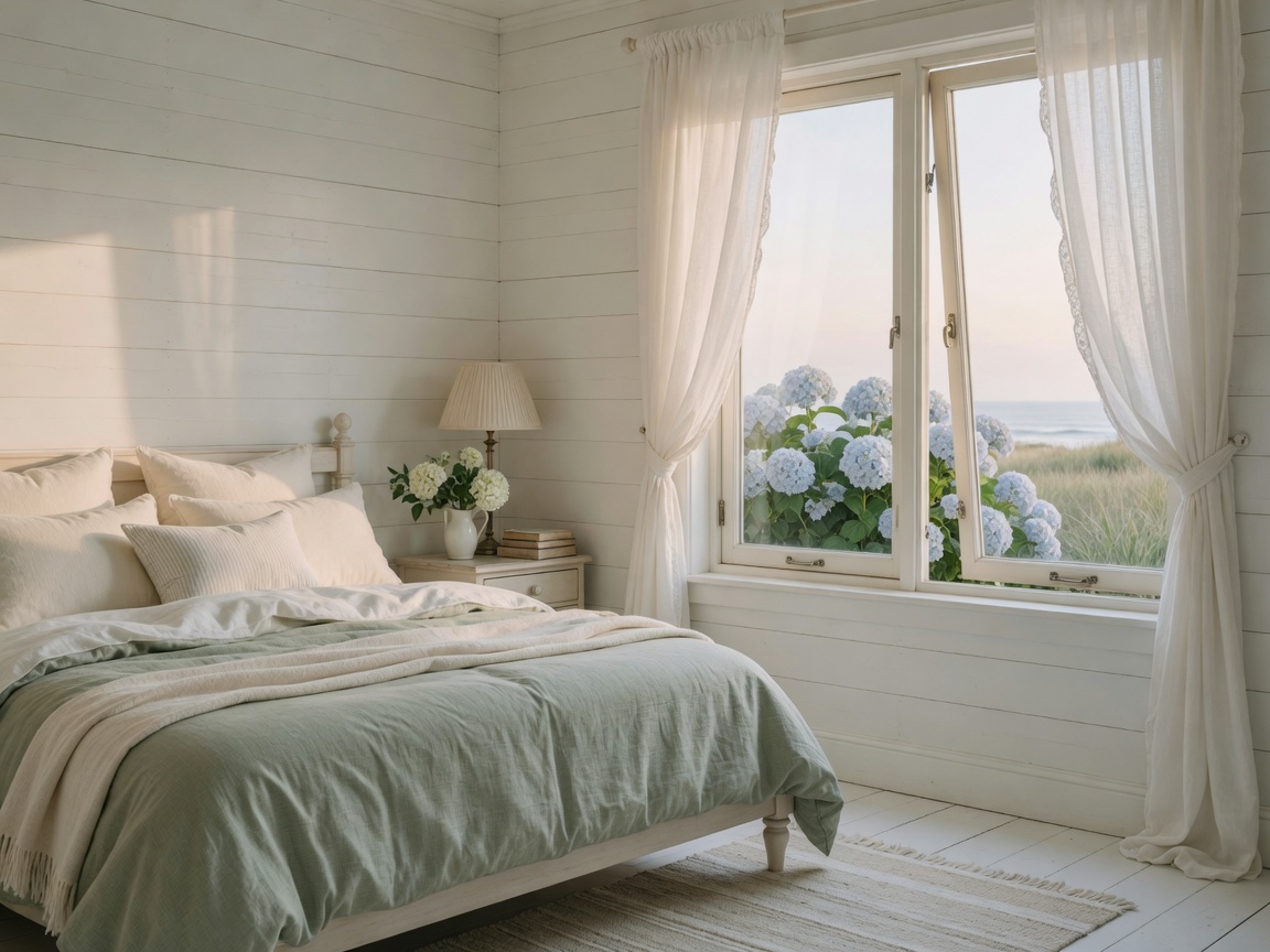 Coastal bedroom with a tilt-and-turn